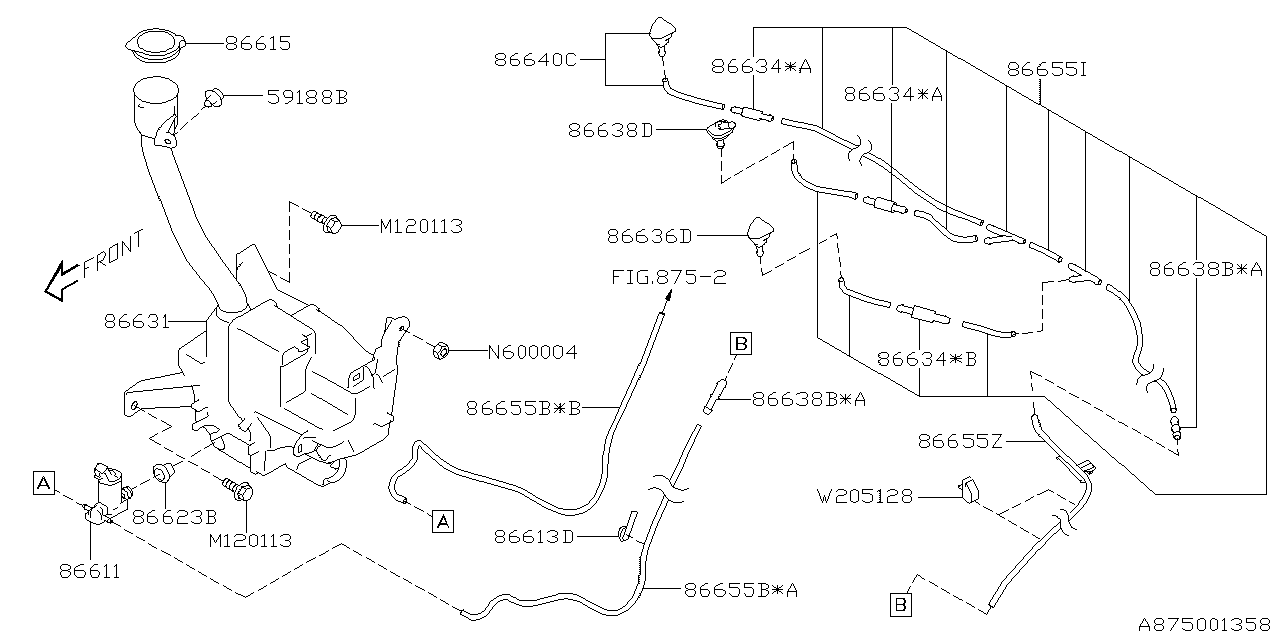 Diagram WINDSHIELD WASHER for your 2022 Subaru WRX Limited w/EyeSight  