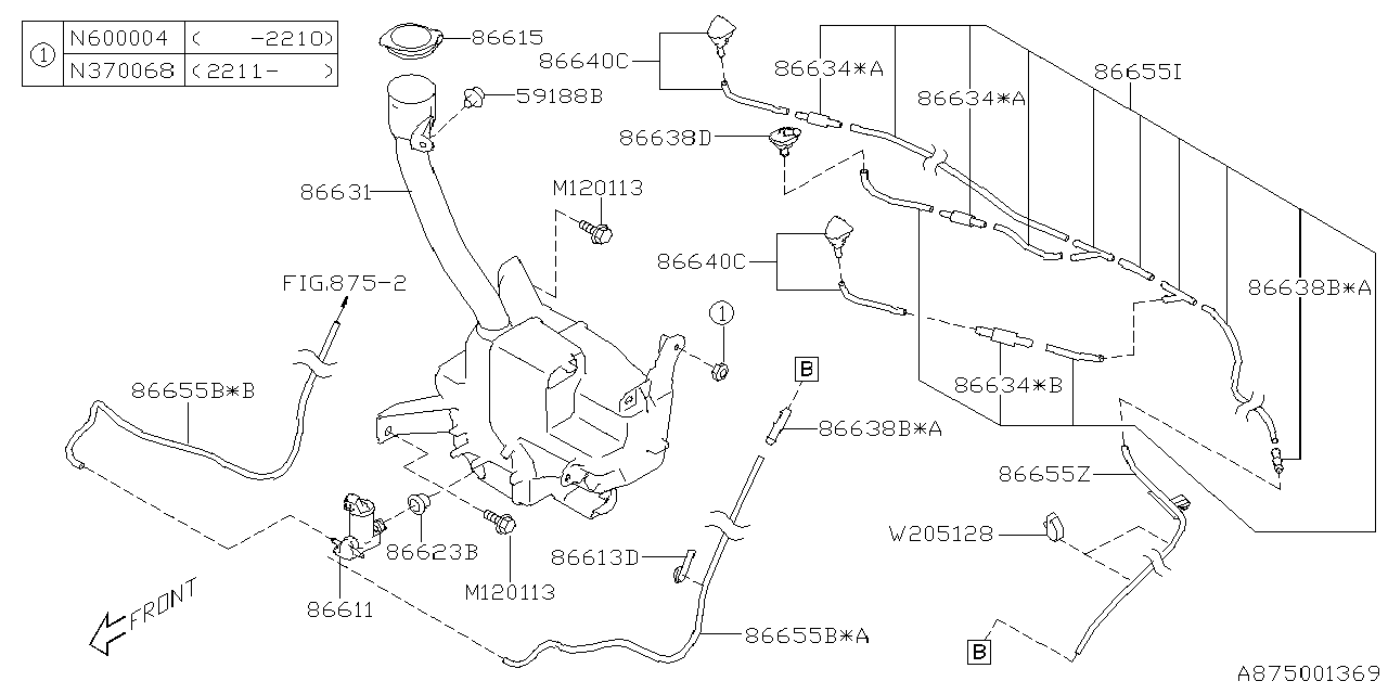 Diagram WINDSHIELD WASHER for your 2022 Subaru WRX Limited w/EyeSight  