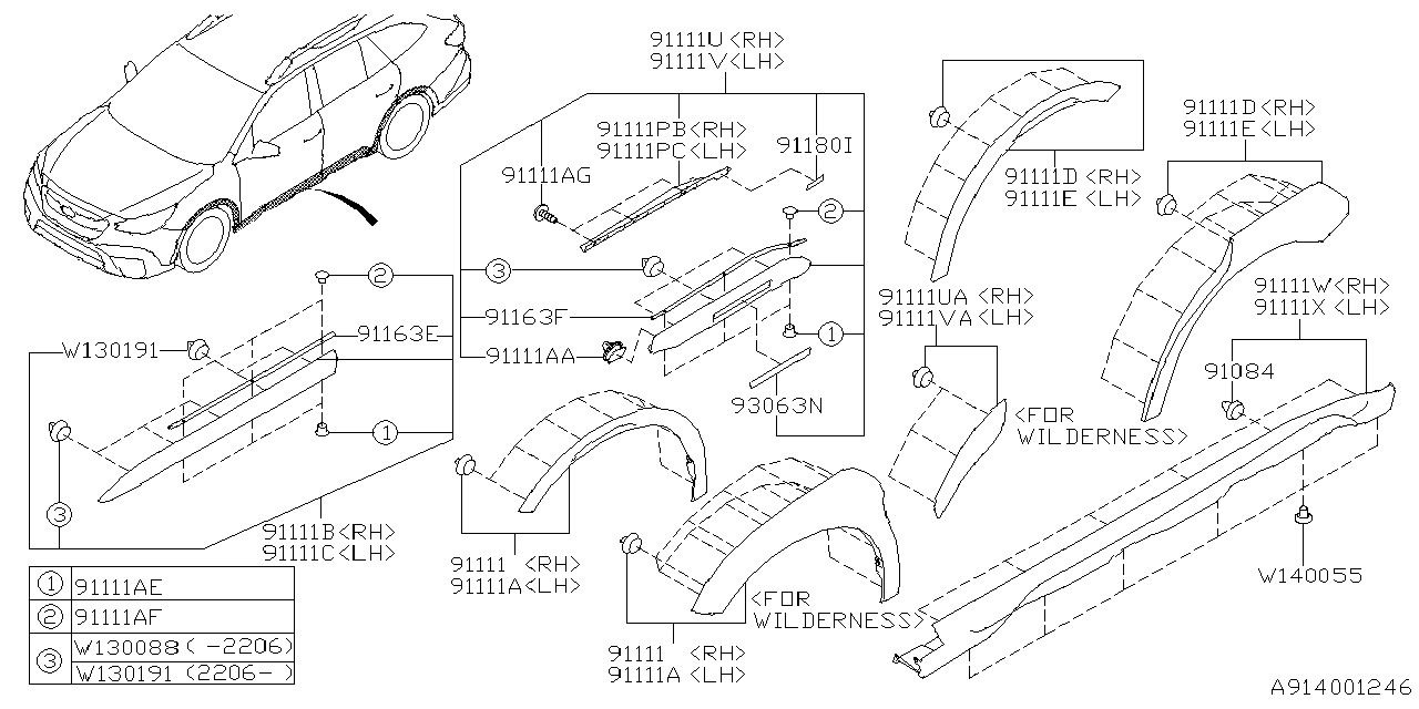 Diagram OUTER GARNISH for your 2014 Subaru Impreza  Limited Wagon 