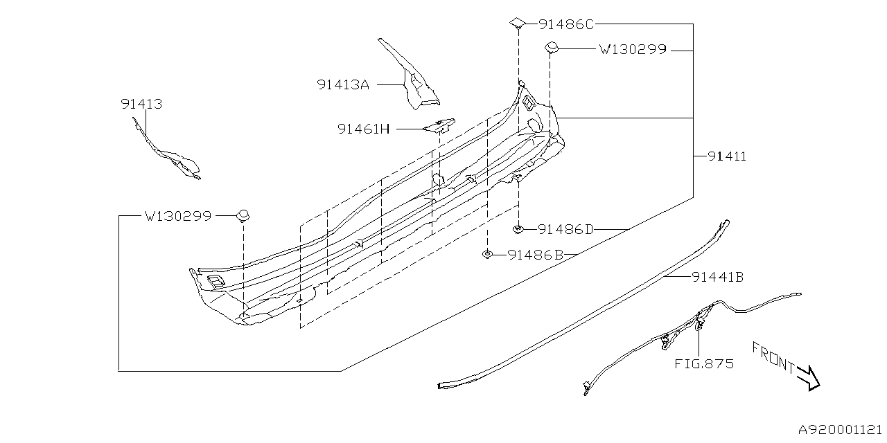 Diagram COWL PANEL for your Subaru Outback  