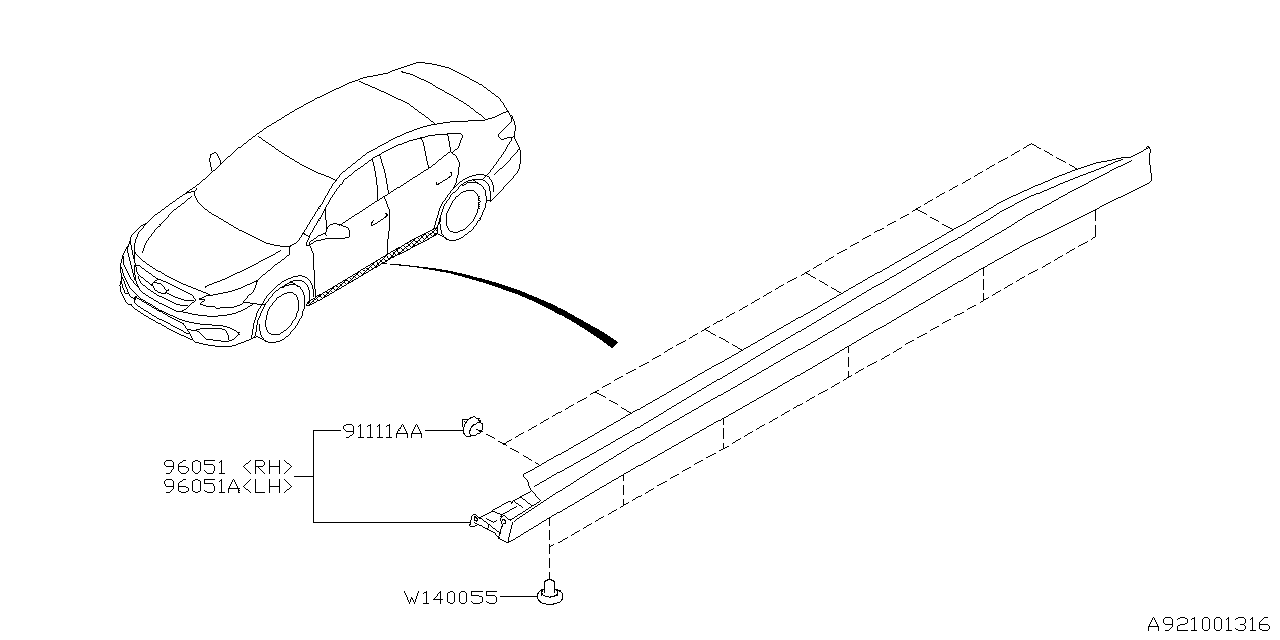 Diagram SPOILER for your 2000 Subaru STI   