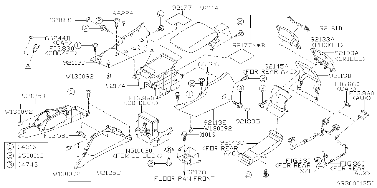 Diagram CONSOLE BOX for your 2018 Subaru Legacy  R Limited Sedan 