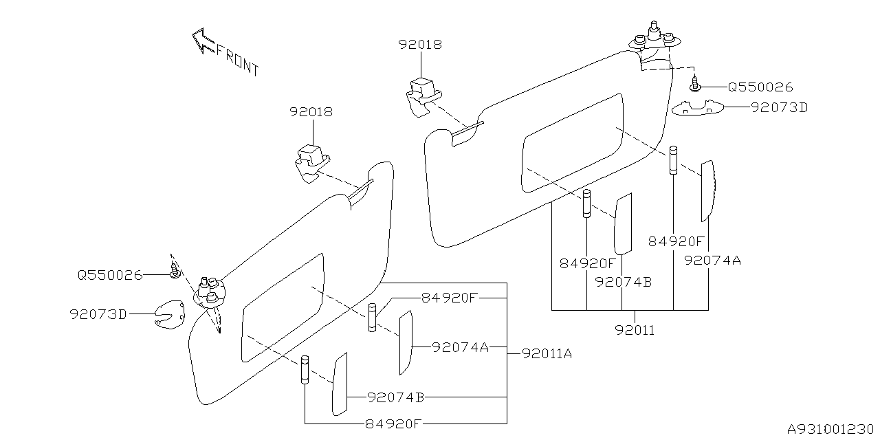 Diagram ROOM INNER PARTS for your 2011 Subaru STI   