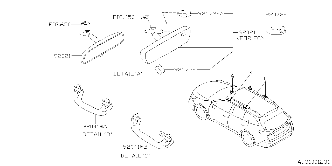 Diagram ROOM INNER PARTS for your 2022 Subaru WRX   