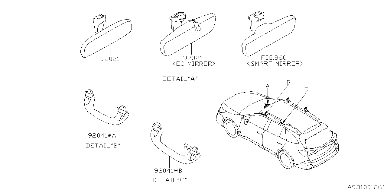 Diagram ROOM INNER PARTS for your 2001 Subaru STI   