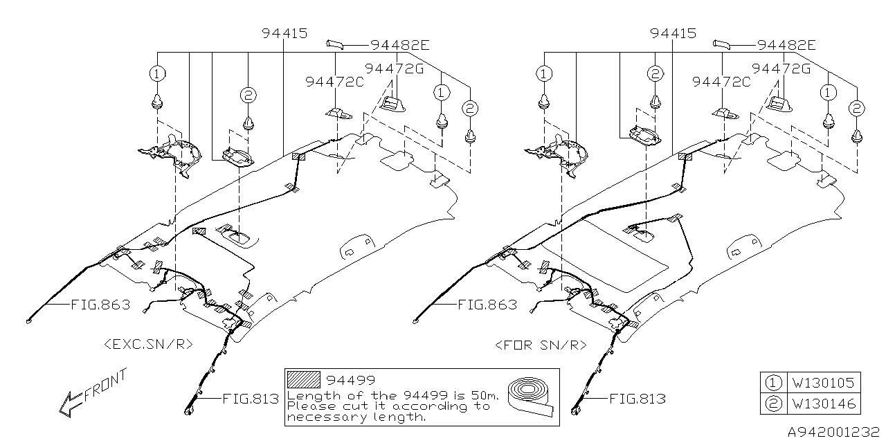 Diagram ROOF TRIM for your 2012 Subaru Impreza  Premium Plus Sedan 