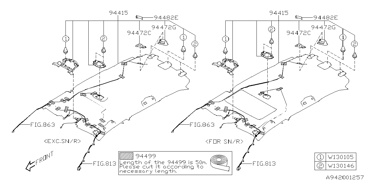 Diagram ROOF TRIM for your 2012 Subaru Impreza  Premium Plus Sedan 