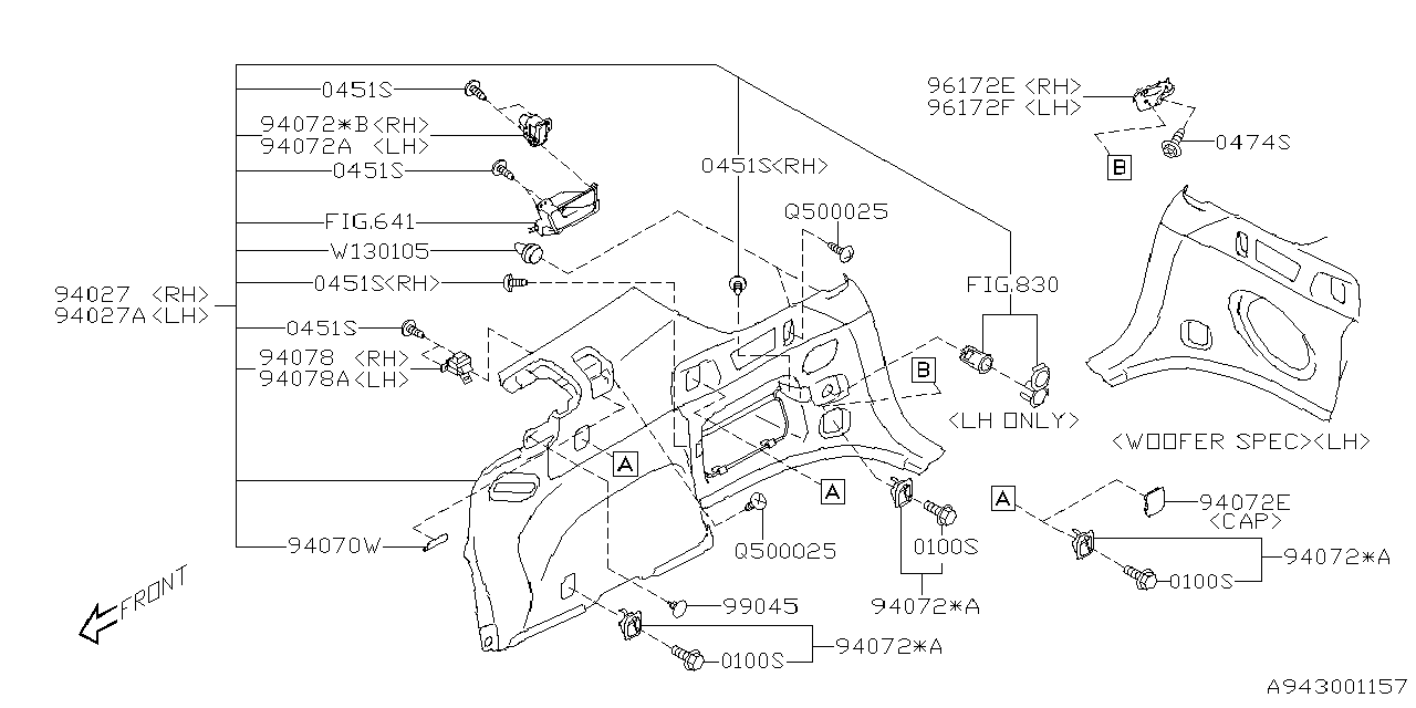 Diagram TRUNK ROOM TRIM for your 2021 Subaru Legacy   