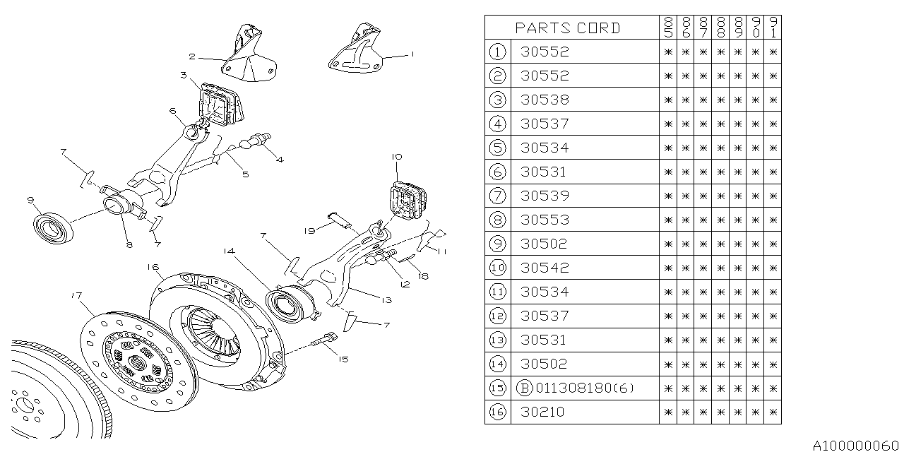 Diagram MT, CLUTCH for your 1998 Subaru Legacy  Post Wagon 