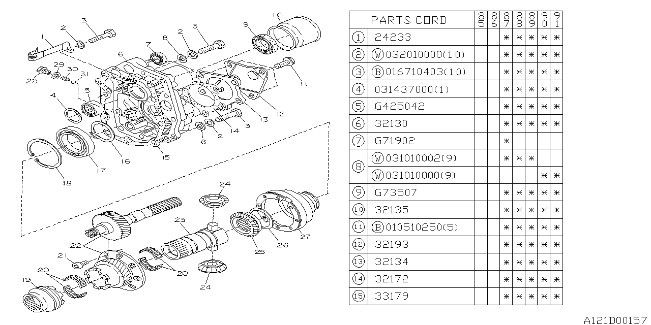 Diagram MT, TRANSFER & EXTENSION for your Subaru