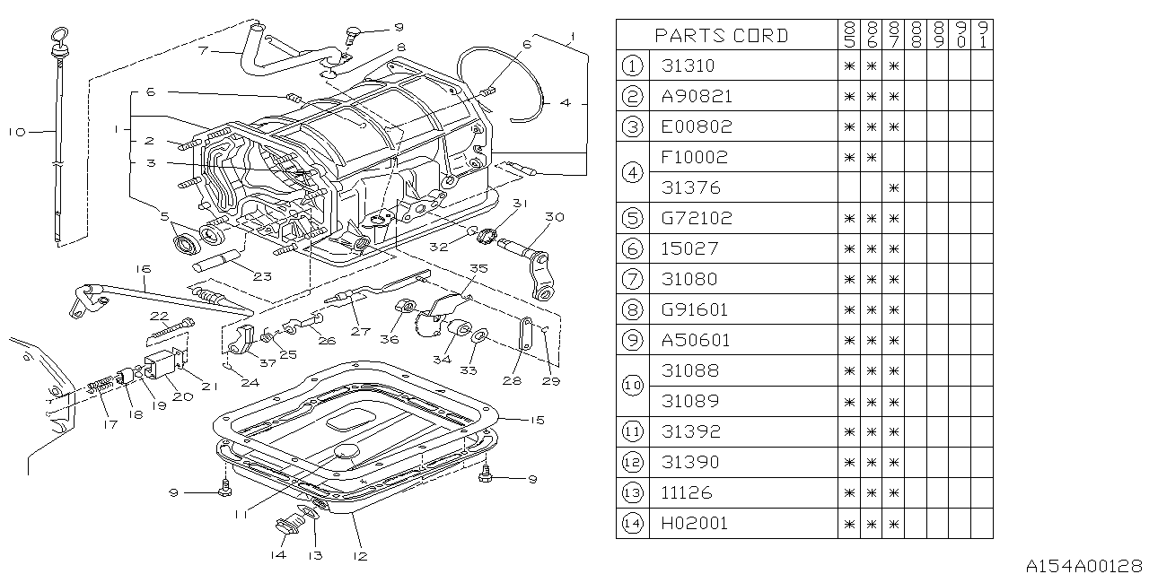 Diagram AT, TRANSMISSION CASE for your 2019 Subaru Forester   