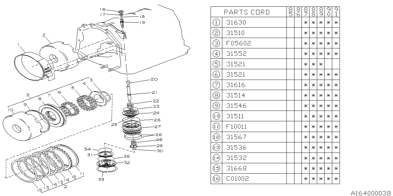 Diagram AT, REVERSE CLUTCH for your 2008 Subaru WRX  SEDAN 