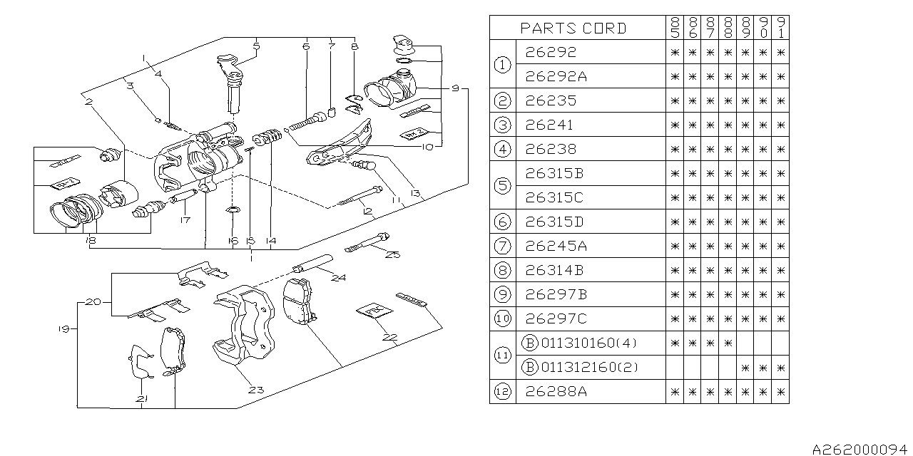 Diagram FRONT BRAKE for your 2014 Subaru Impreza   