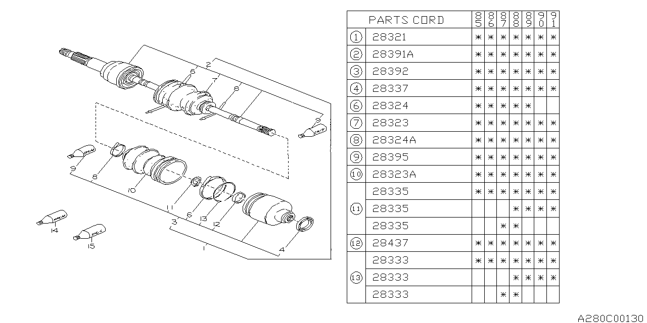 Diagram FRONT AXLE for your Subaru BRZ  