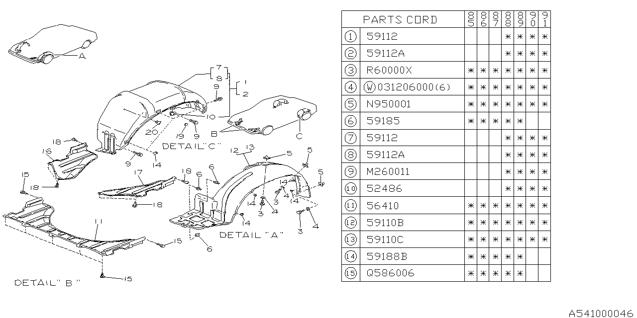 Diagram MUDGUARD for your 2025 Subaru Solterra   