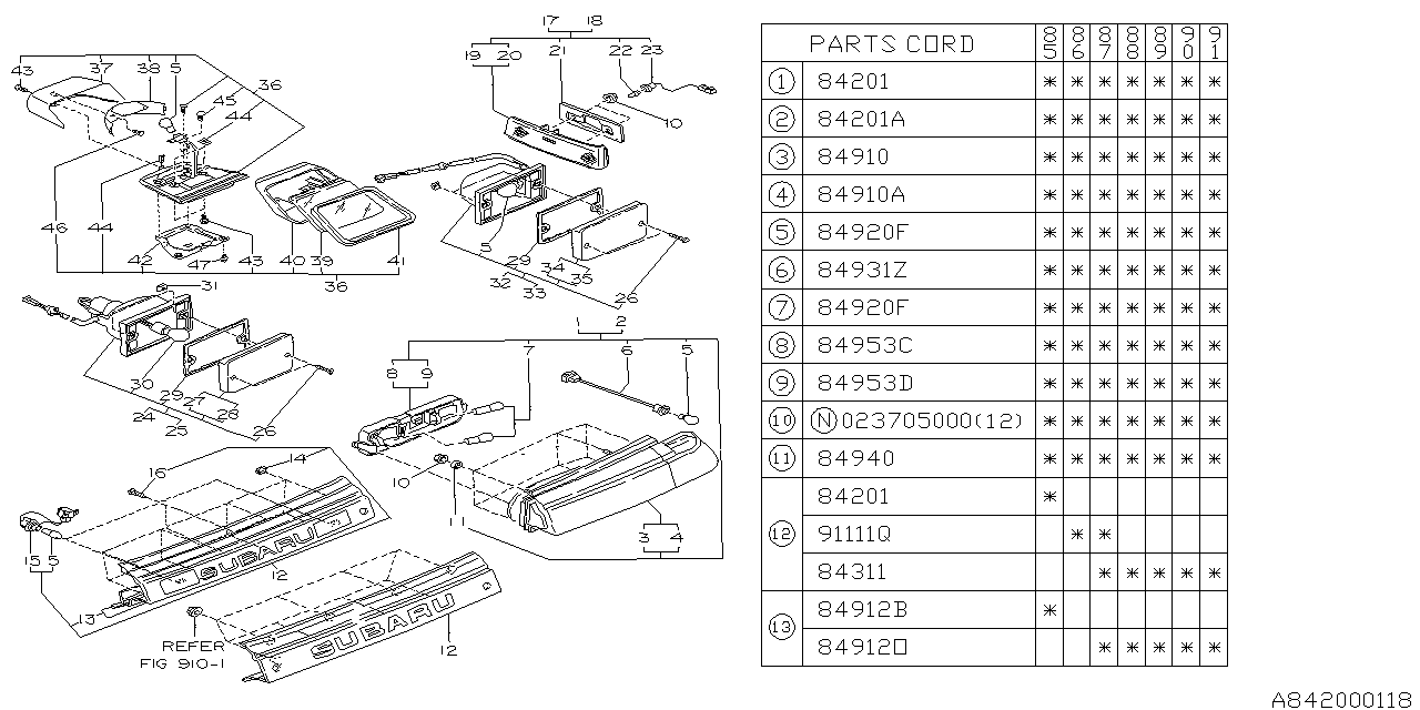 Diagram LAMP (REAR) for your 2003 Subaru STI   