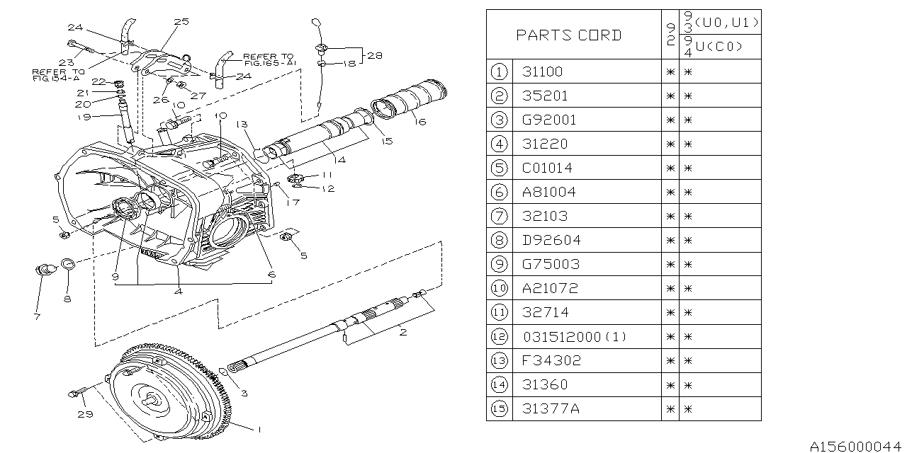 Diagram AT, TORQUE CONVERTER & CONVERTER CASE for your 2012 Subaru Forester  X 