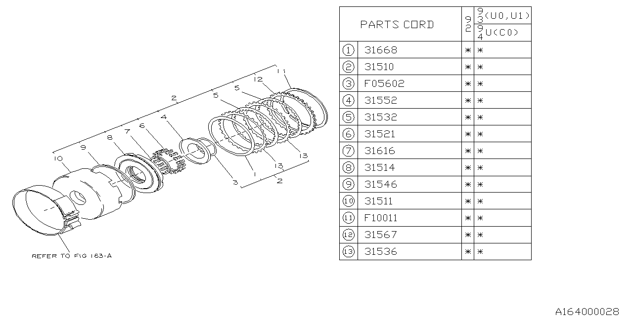 Diagram AT, REVERSE CLUTCH for your 2008 Subaru WRX  SEDAN 