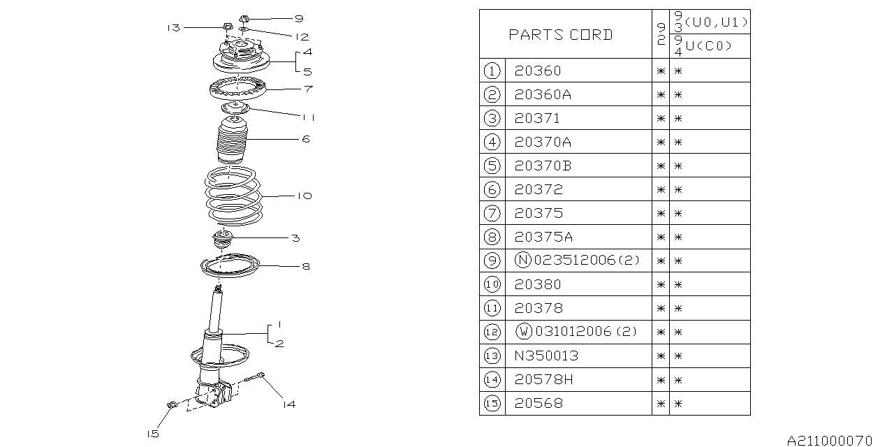 Diagram REAR SHOCK ABSORBER for your Volkswagen