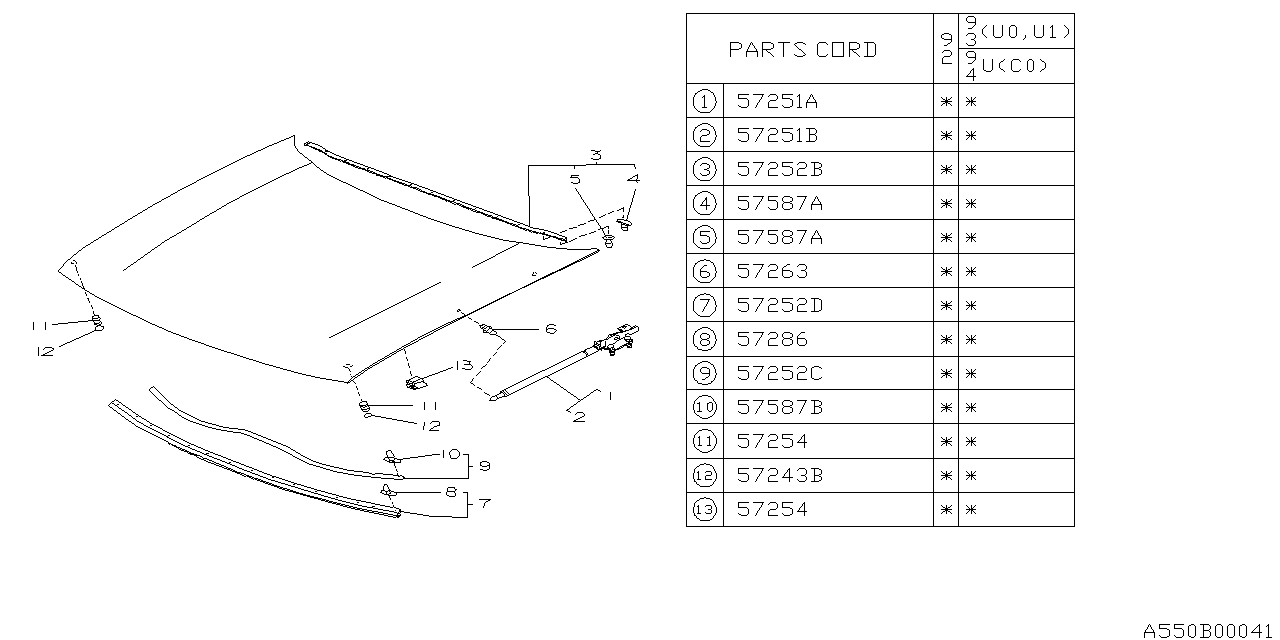 Diagram FRONT HOOD & FRONT HOOD LOCK for your 2012 Subaru Impreza   