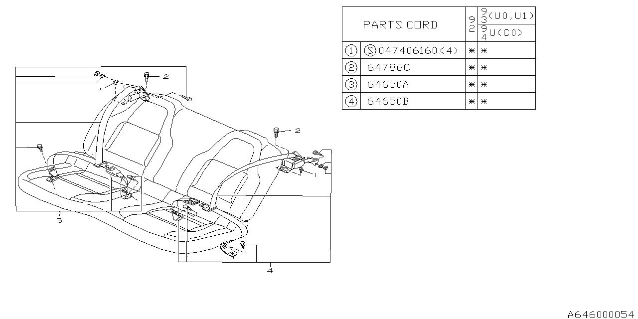 Diagram REAR SEAT BELT for your 2004 Subaru Forester   