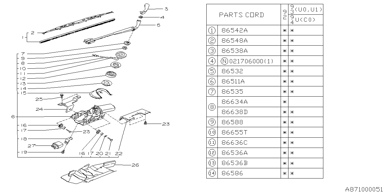 WIPER (REAR) Diagram