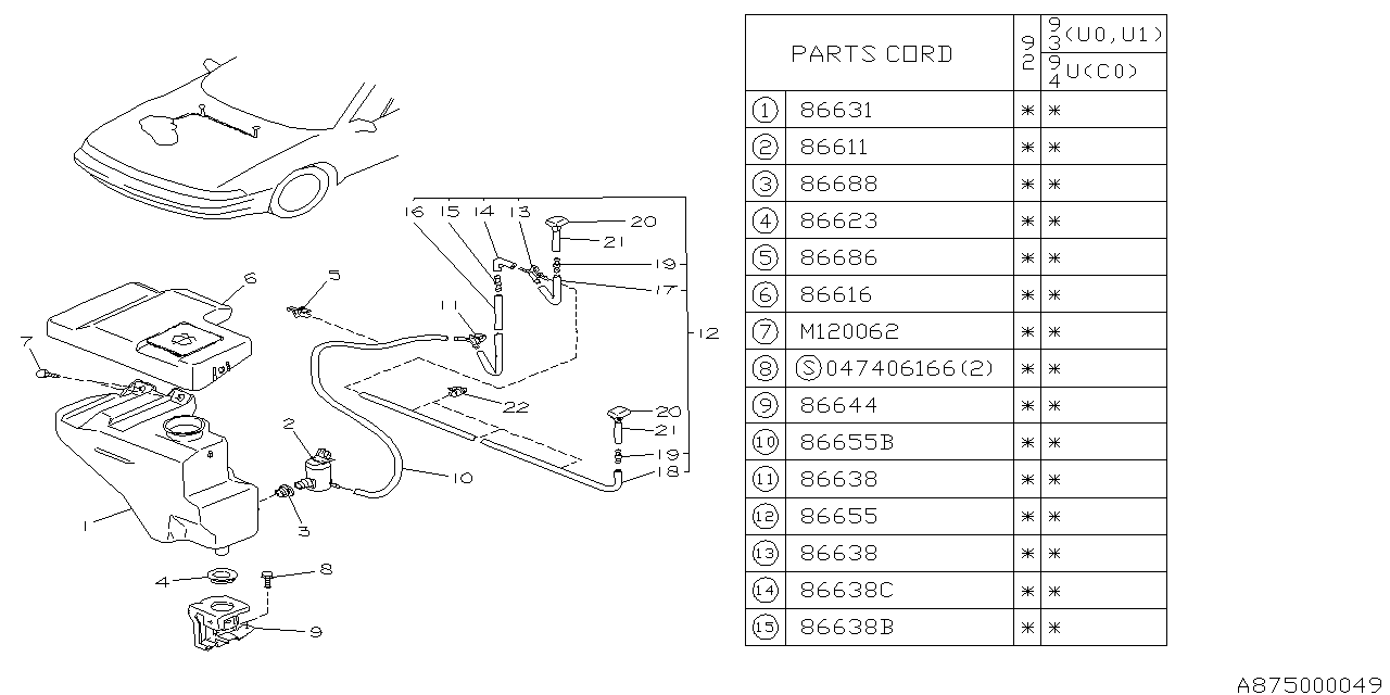 WINDSHIELD WASHER Diagram