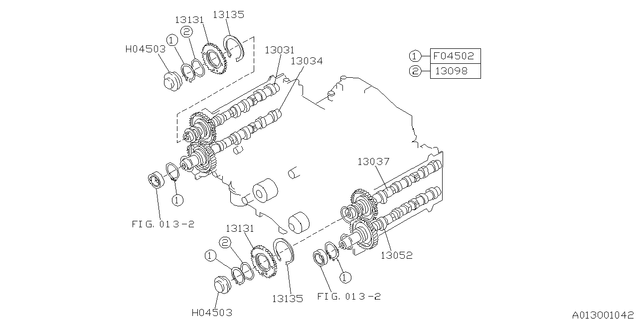 Diagram CAMSHAFT & TIMING BELT for your Subaru SVX  