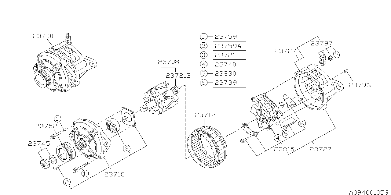 Diagram ALTERNATOR for your 2016 Subaru Impreza  SPORT LIMITED w/EyeSight WAGON 