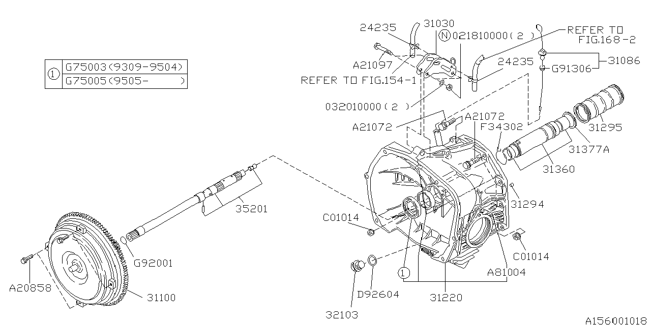 AT, TORQUE CONVERTER & CONVERTER CASE Diagram