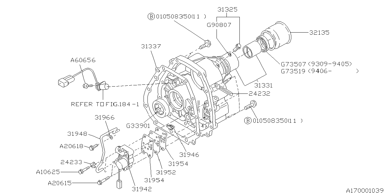 Diagram AT, TRANSFER & EXTENSION for your 2010 Subaru Legacy   