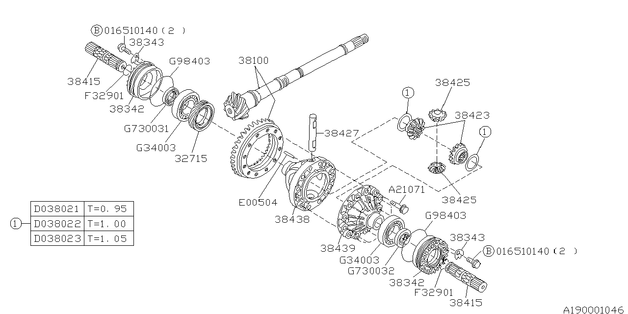 Diagram DIFFERENTIAL (TRANSMISSION) for your Subaru