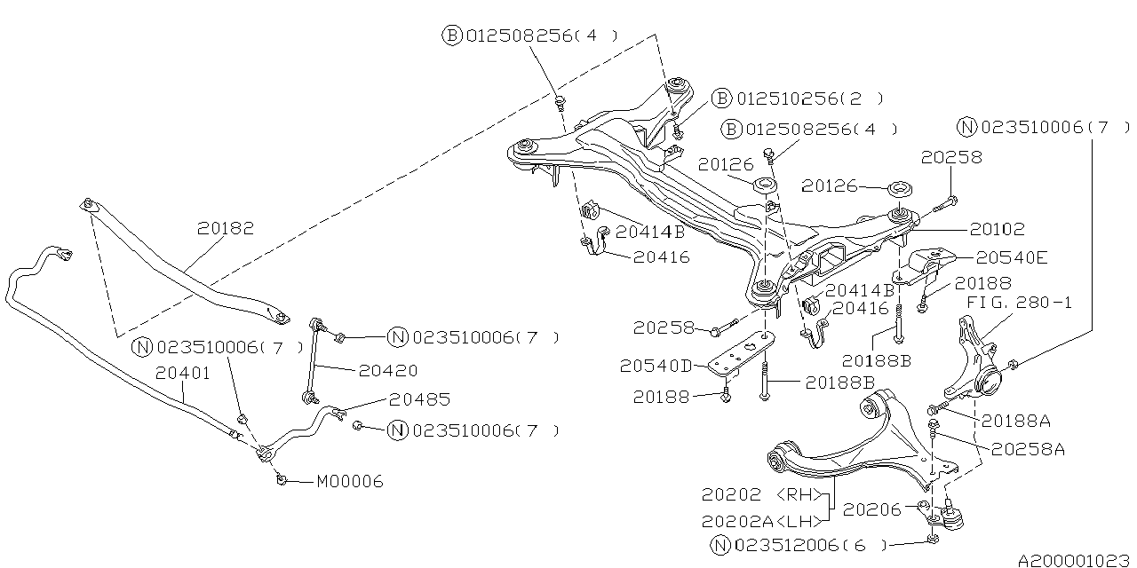 Diagram FRONT SUSPENSION for your Subaru