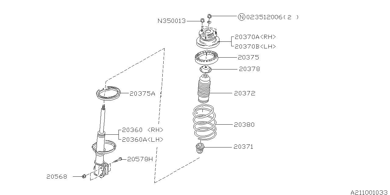 Diagram REAR SHOCK ABSORBER for your 2023 Subaru WRX Limited w/EyeSight  