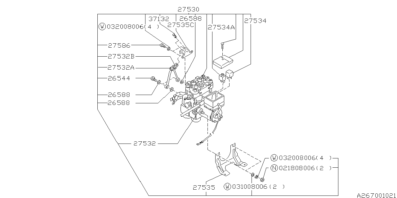 Diagram ANTILOCK BRAKE SYSTEM for your 2007 Subaru Impreza 2.5L AT Sedan 