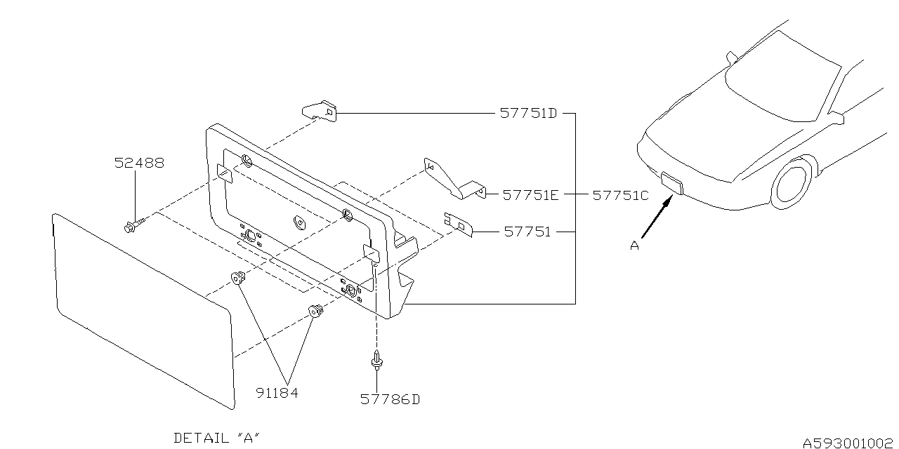 Diagram LICENCE PLATE for your 2024 Subaru Impreza   