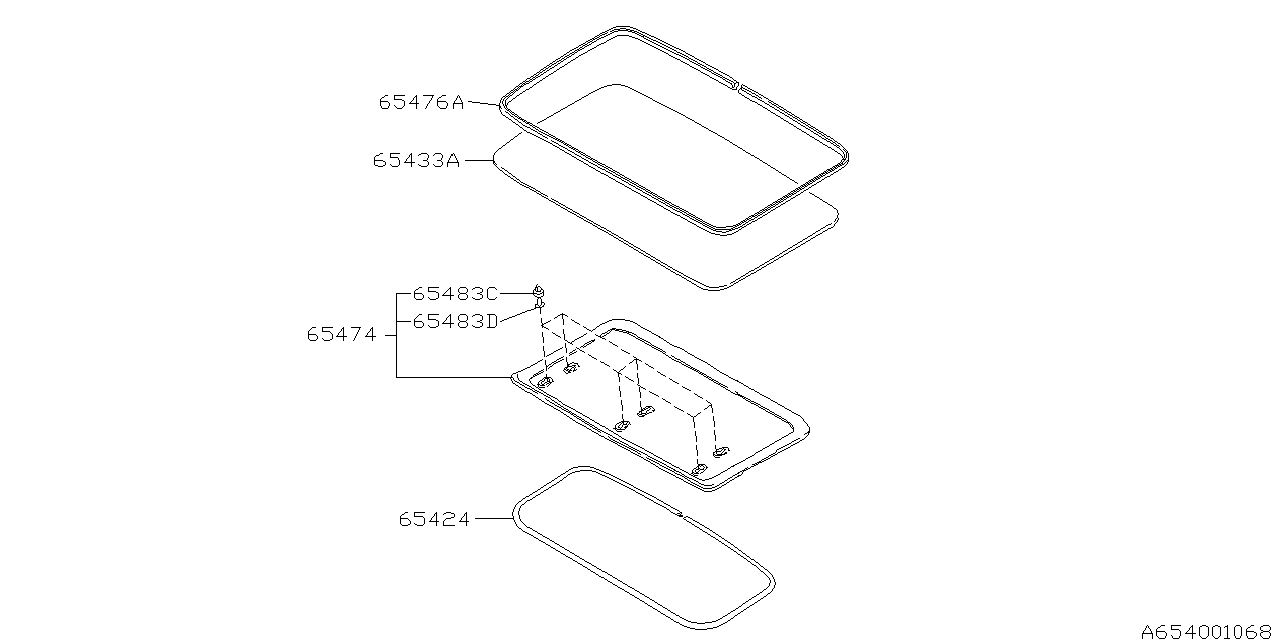 Diagram SUN ROOF for your 2003 Subaru STI   