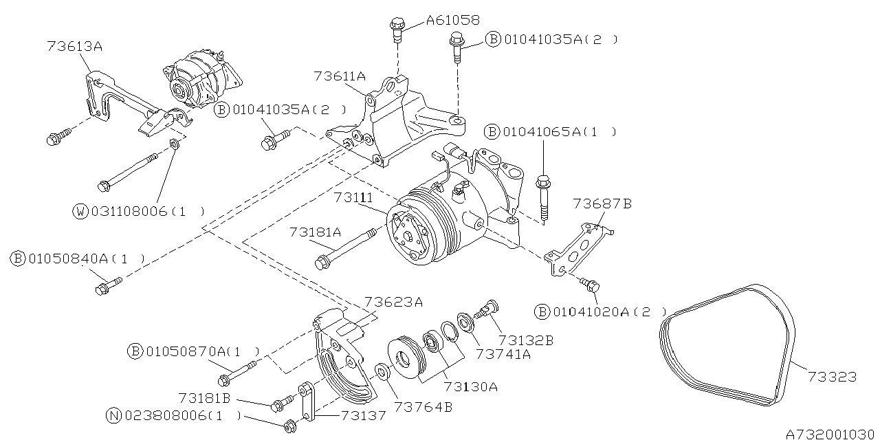 Diagram COMPRESSOR for your 2013 Subaru Impreza   