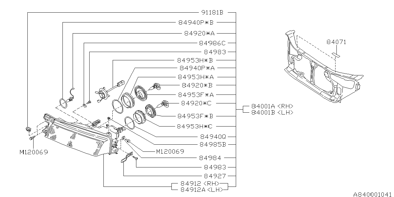 Diagram HEAD LAMP for your Subaru