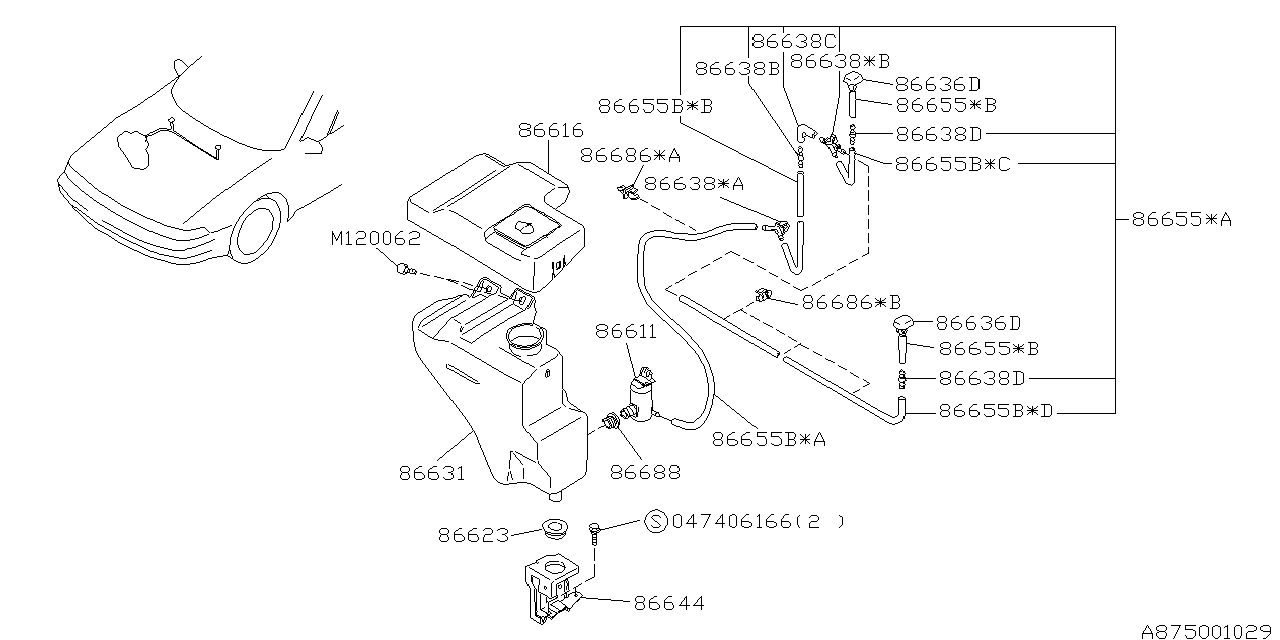 Diagram WINDSHIELD WASHER for your 2011 Subaru Impreza  Wagon 