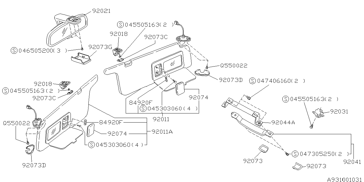 Diagram ROOM INNER PARTS for your 2012 Subaru Forester  X PLUS 