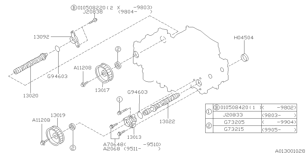 Diagram CAMSHAFT & TIMING BELT for your 2025 Subaru Impreza   