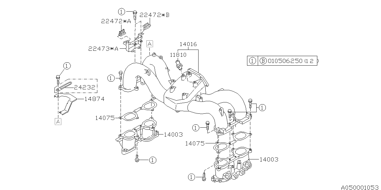 Diagram INTAKE MANIFOLD for your 2014 Subaru Impreza   