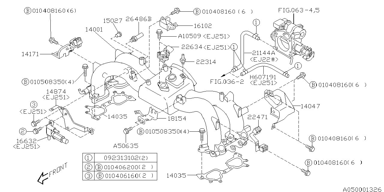 Diagram INTAKE MANIFOLD for your 2001 Subaru Impreza   