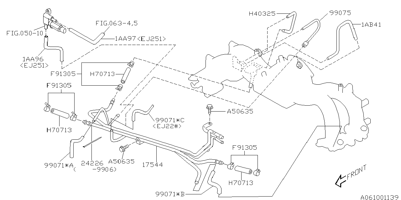 2024 Subaru Ascent Base Weyesight Hose Evaporation 99075aa040 Genuine Subaru Part 2881