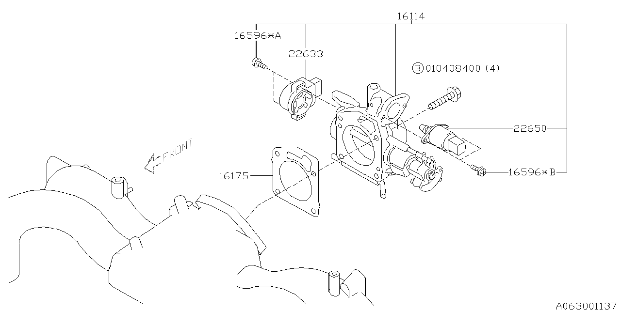 Diagram THROTTLE CHAMBER for your 2014 Subaru WRX   