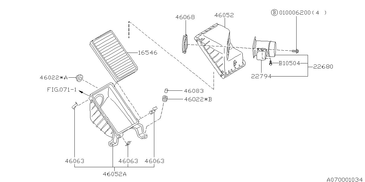 Diagram AIR CLEANER & ELEMENT for your 2020 Subaru STI   