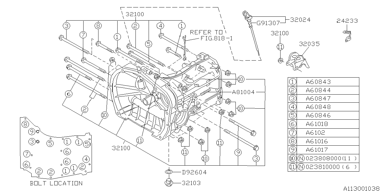 Diagram MT, TRANSMISSION CASE for your Subaru Impreza  