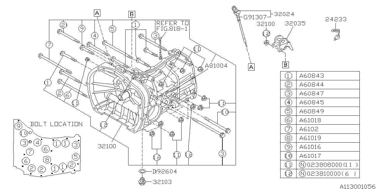 Diagram MT, TRANSMISSION CASE for your Subaru Impreza  