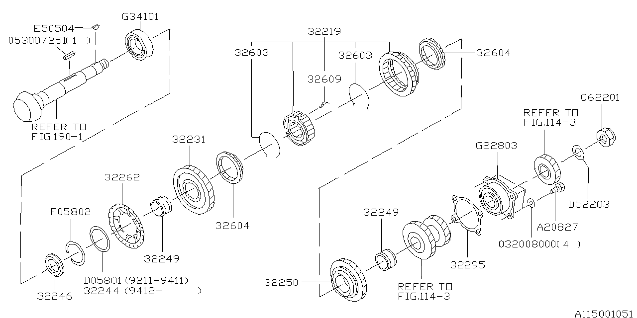 Diagram MT, DRIVE PINION SHAFT for your Subaru